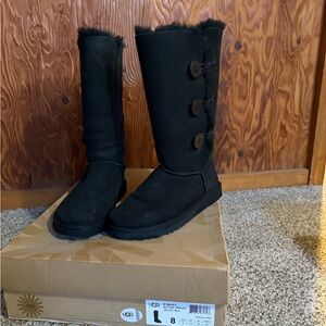 UGG Women's Black Buttoned Winter Boots